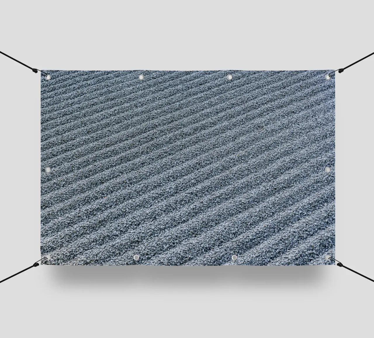 Il disegno dei ciottoli nel giardino zen: linee di tranquillità telo in pvc da Bilderwelt - Kunst für die Wand