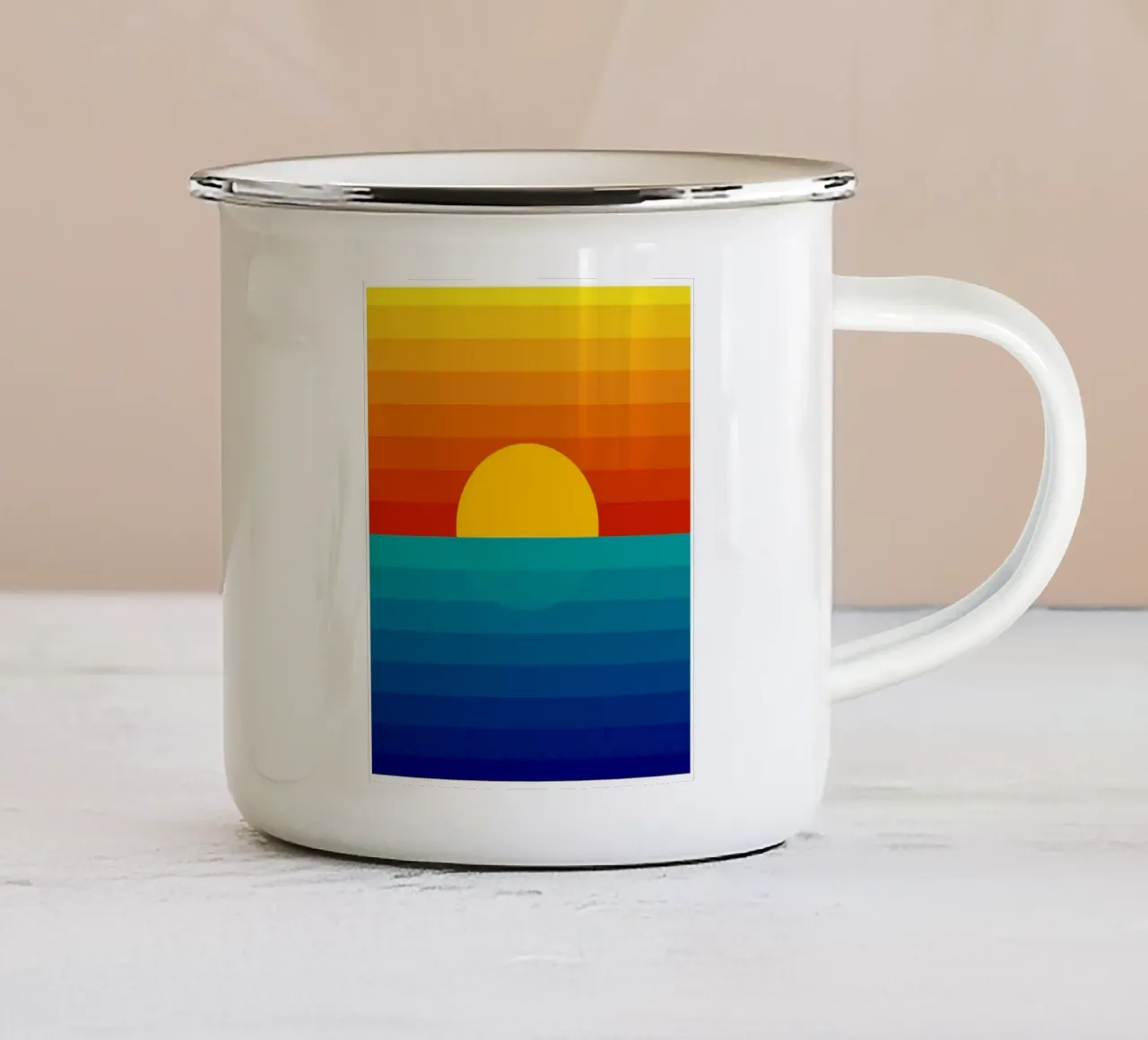 Gradazione Tramonto tazza in smalto da cosmos studio