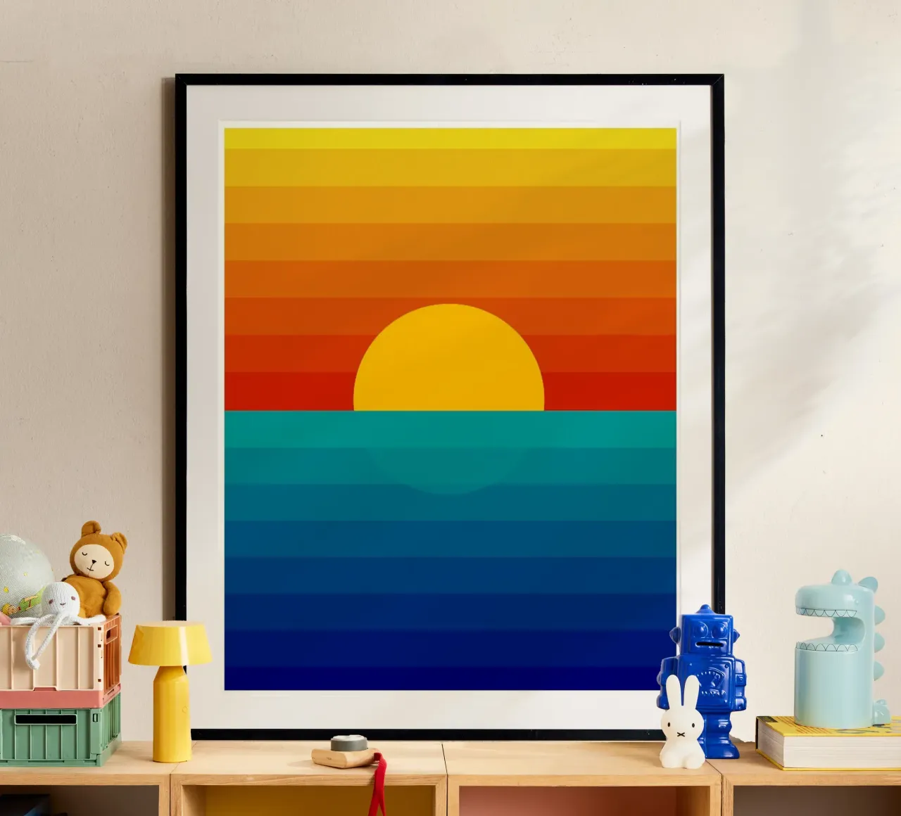 Gradazione Tramonto poster con telaio in alluminio da cosmos studio