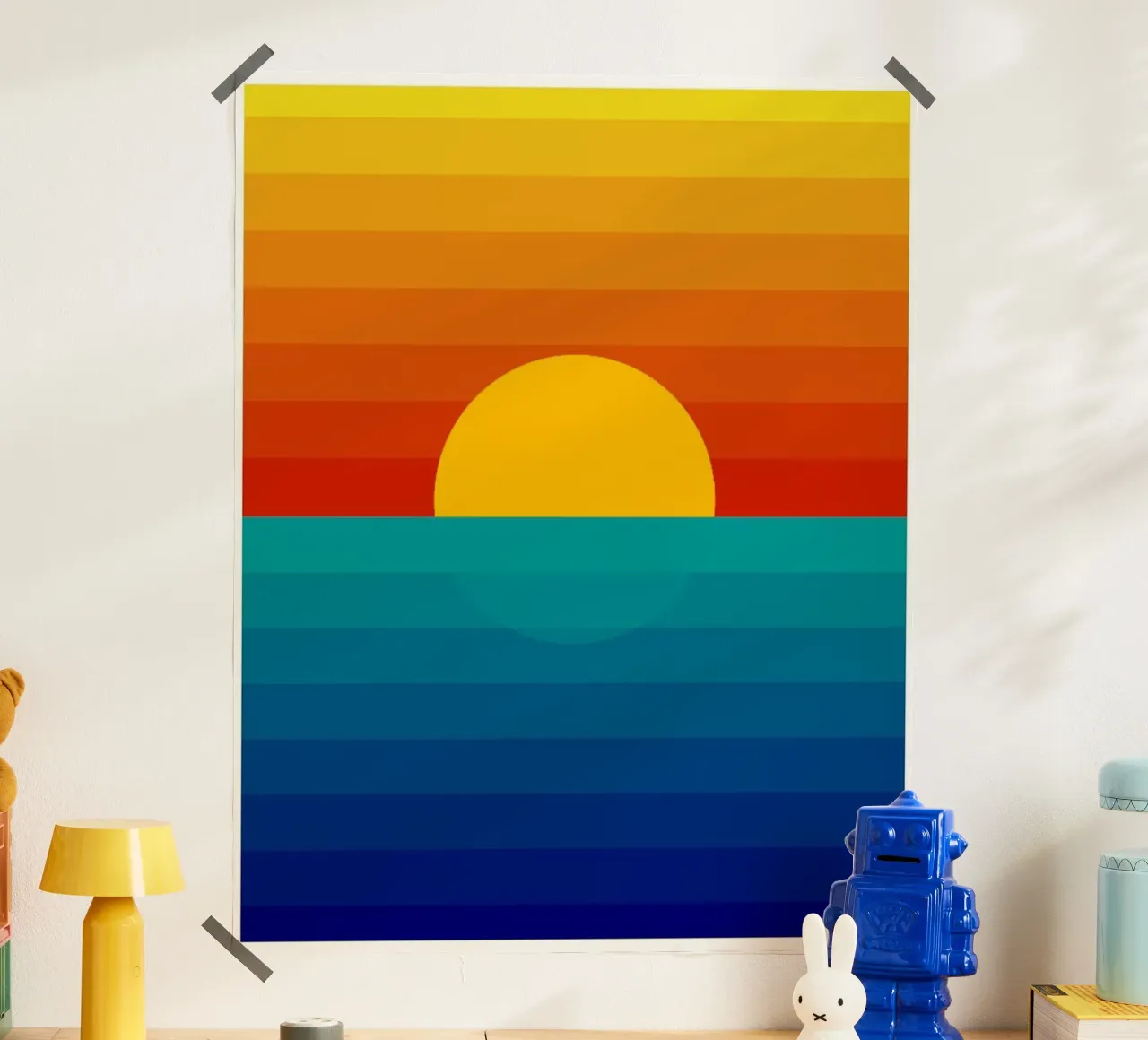 Gradazione Tramonto poster con telaio in alluminio da cosmos studio