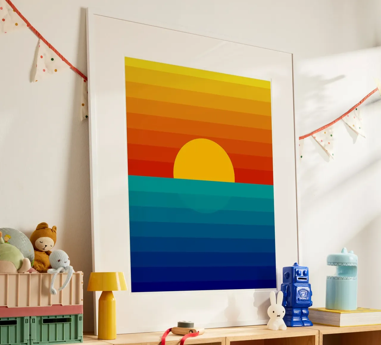 Gradazione Tramonto poster con telaio in alluminio da cosmos studio
