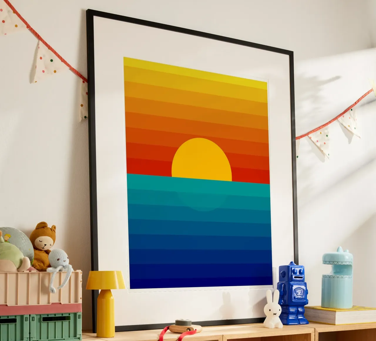 Gradazione Tramonto poster con telaio in alluminio da cosmos studio