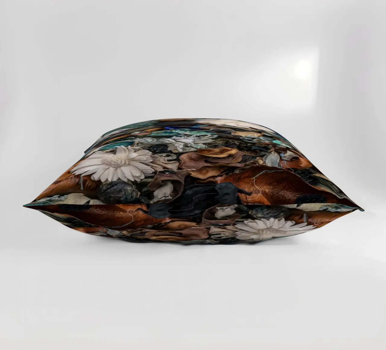 Composizione di fiori secchi con accenti bianchi cuscino da Bilderwelt - Kunst für die Wand