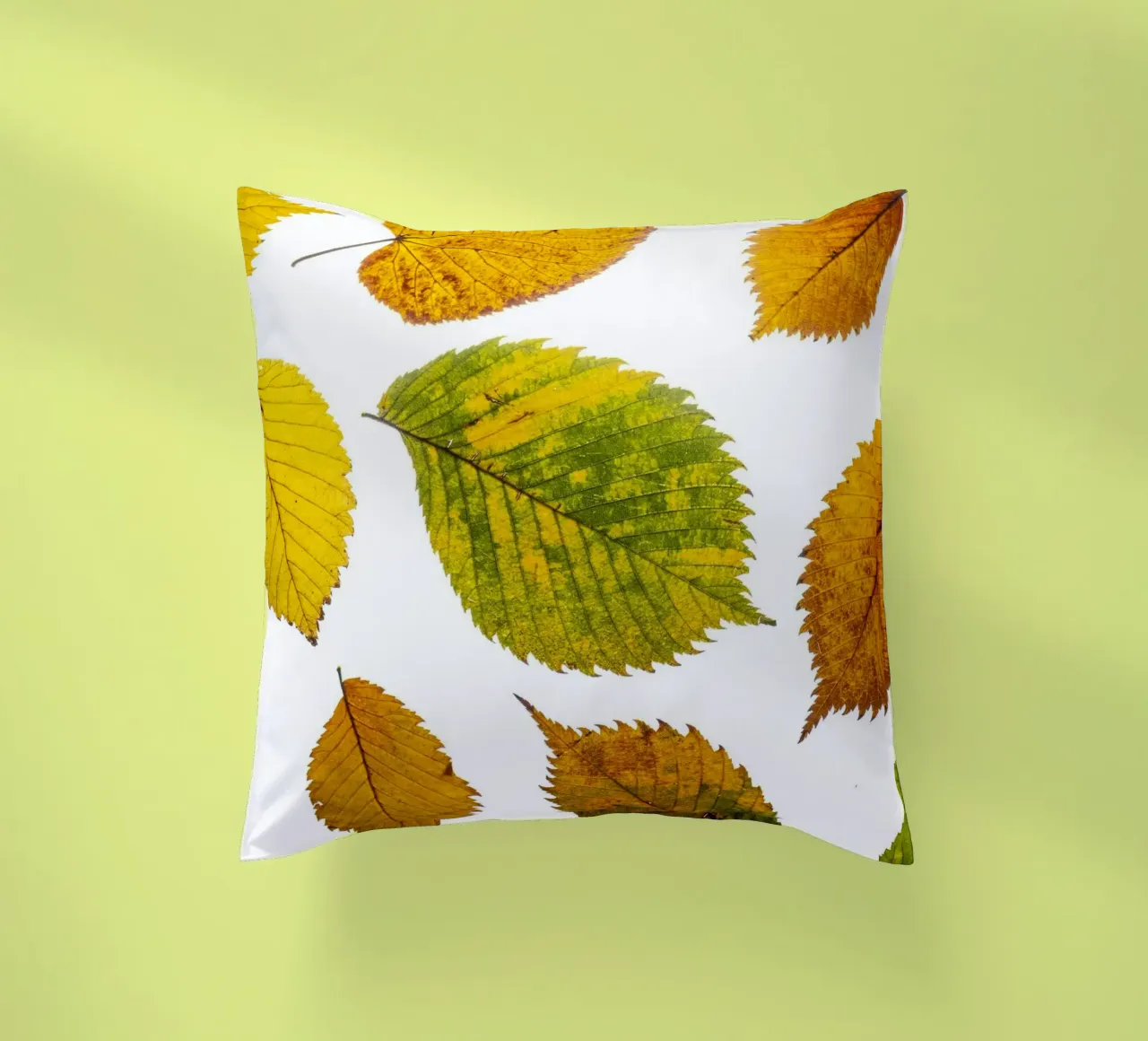 Foglie d'autunno in variazione sul bianco cuscino da Bilderwelt - Kunst für die Wand