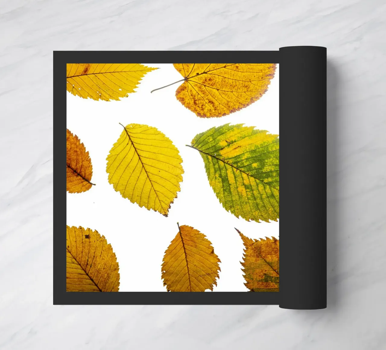 Foglie d'autunno in variazione sul bianco zerbino da Bilderwelt - Kunst für die Wand
