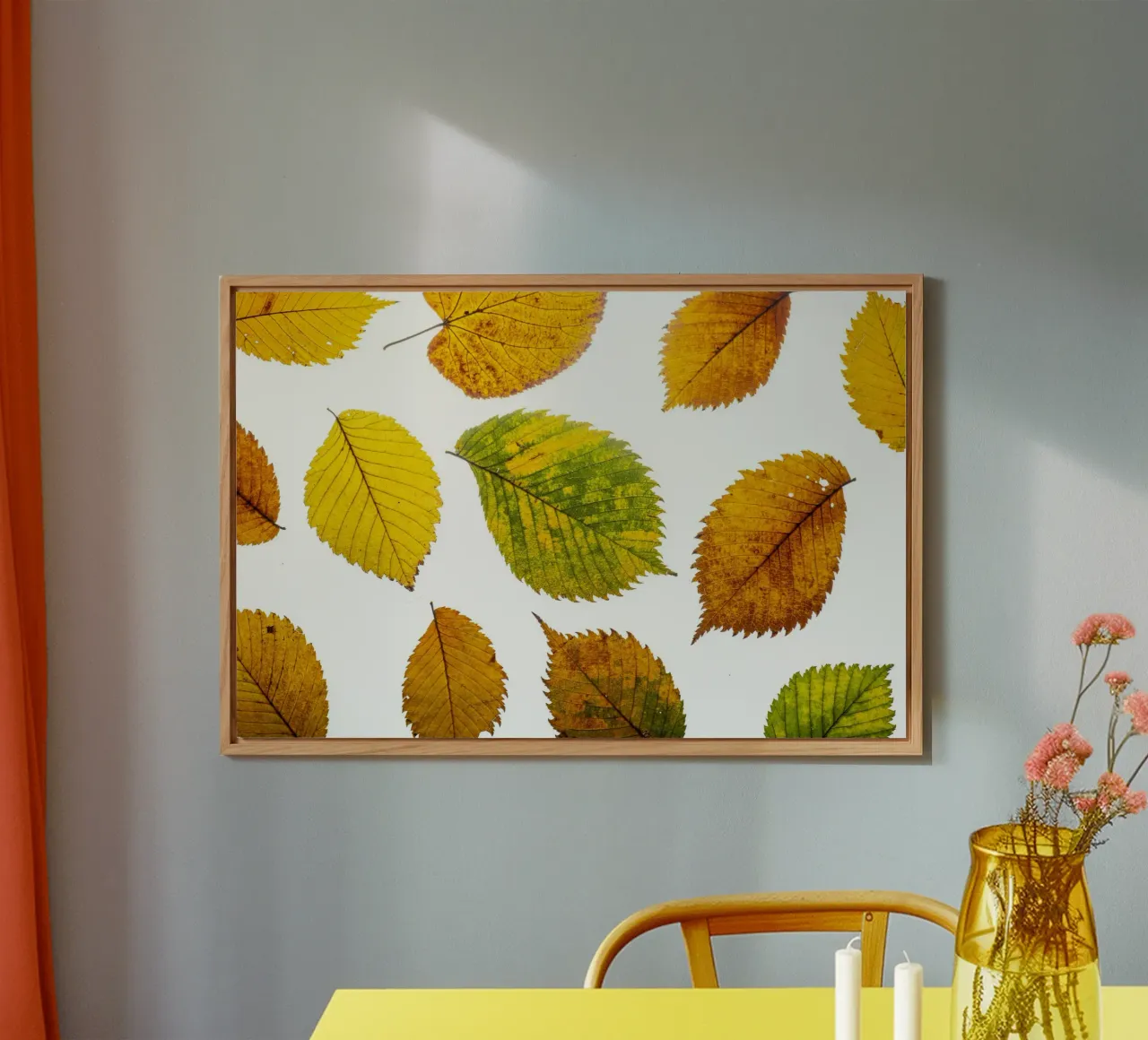Foglie d'autunno in variazione sul bianco alluminio dibond da Bilderwelt - Kunst für die Wand