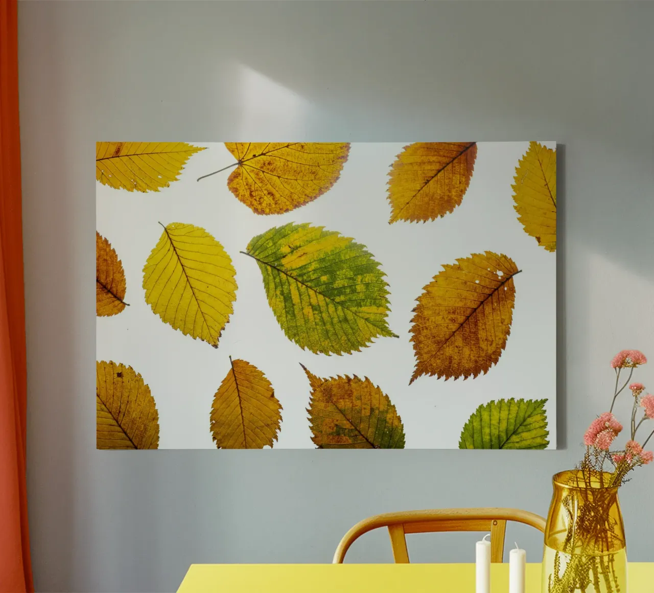 Foglie d'autunno in variazione sul bianco tela da Bilderwelt - Kunst für die Wand