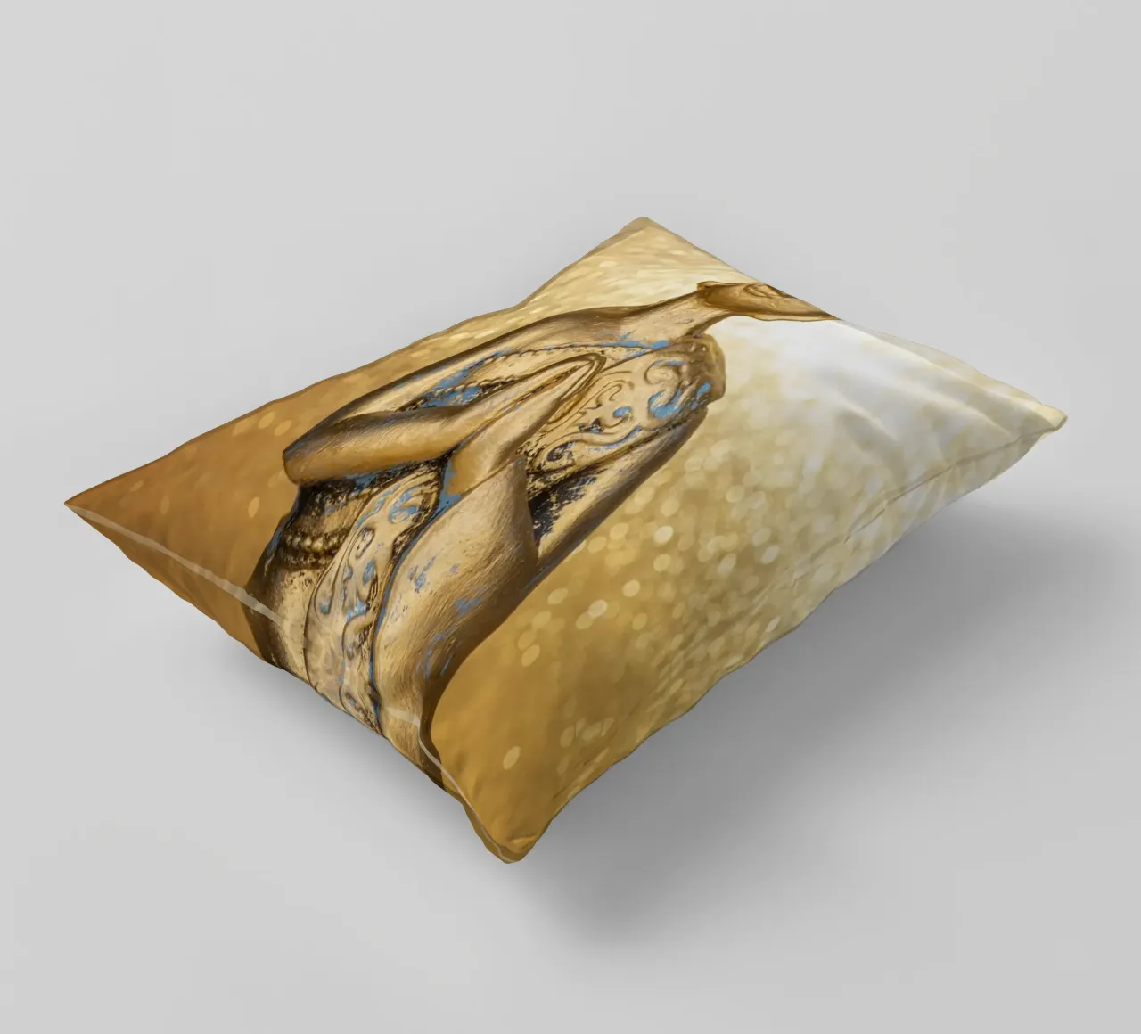 Buddha d'oro davanti a uno sfondo lucido cuscino da Bilderwelt - Kunst für die Wand