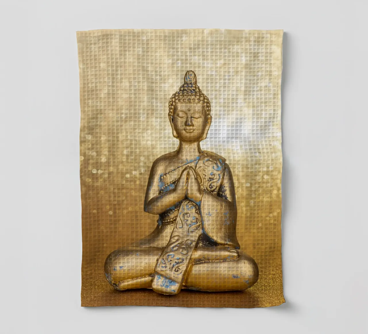 Buddha d'oro davanti a uno sfondo lucido canovaccio da cucina da Bilderwelt - Kunst für die Wand