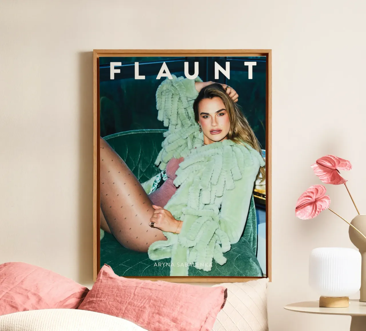 Poster di bellezza di Aryna Sabalenka tela con Cornice a cassetta da aijanurmine