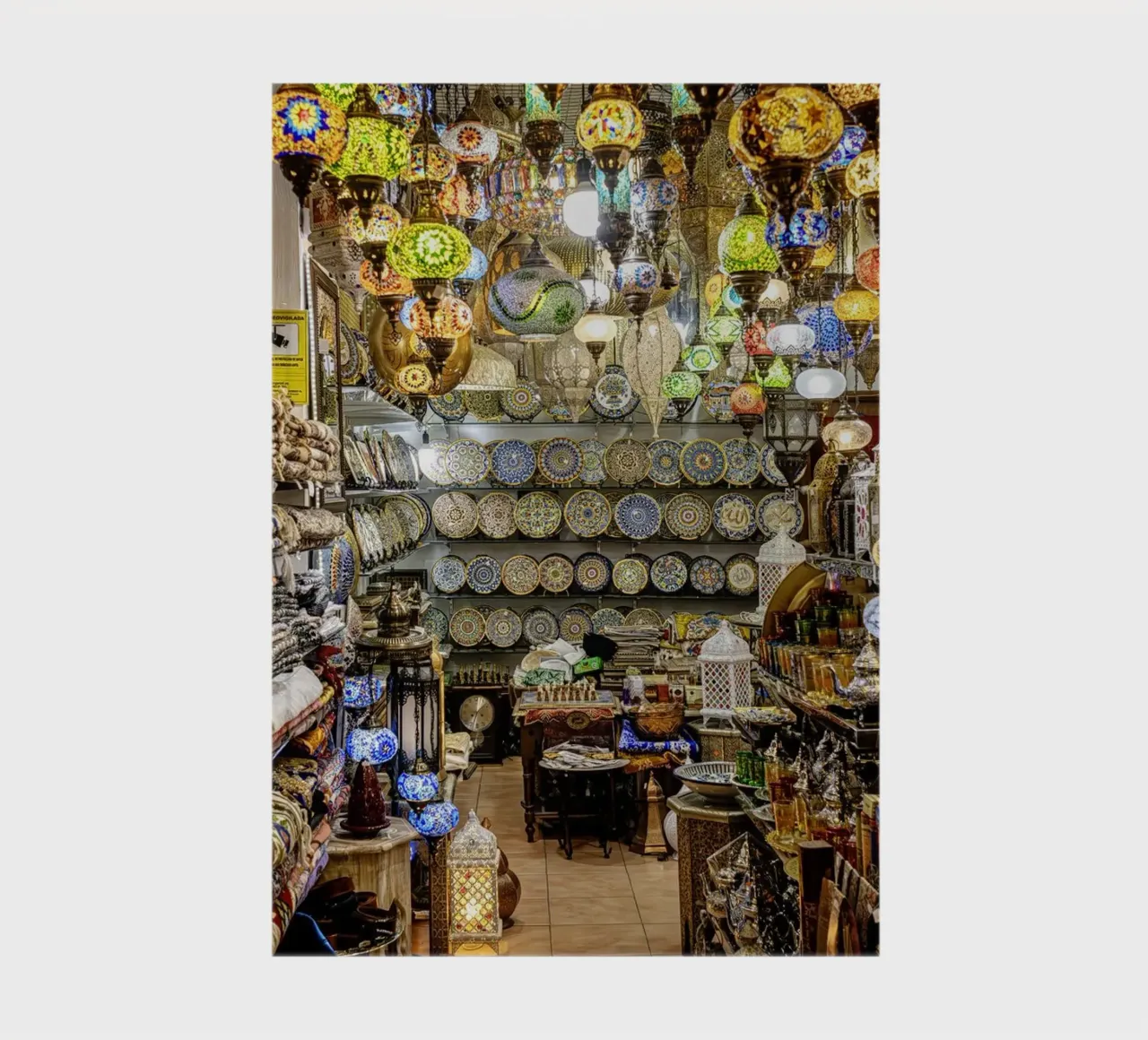 Souvenir shop with carpets and lanterns notebook by Bilderwelt - Kunst für die Wand