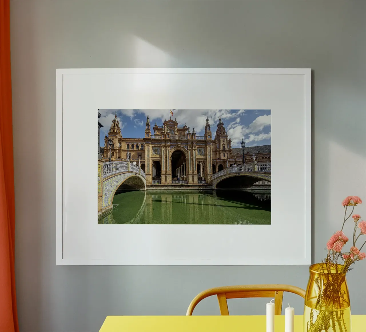 Plaza de España with bridge and towers hahnemühle by Bilderwelt - Kunst für die Wand