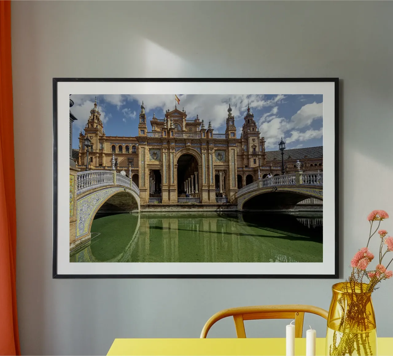 Plaza de España with bridge and towers hahnemühle by Bilderwelt - Kunst für die Wand