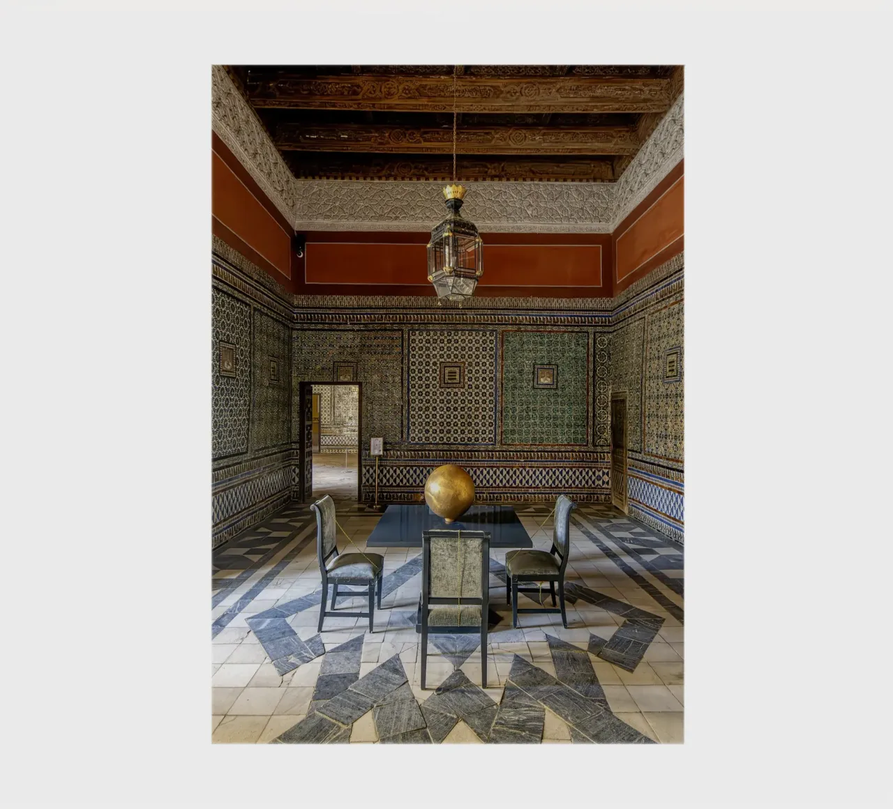 Camera piastrellata con lanterna nella Casa de Pilatos diario da Bilderwelt - Kunst für die Wand