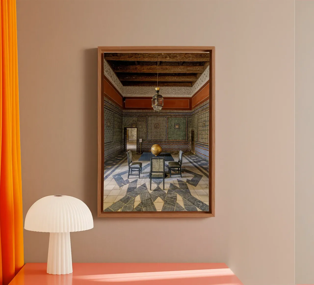 Camera piastrellata con lanterna nella Casa de Pilatos tela da Bilderwelt - Kunst für die Wand