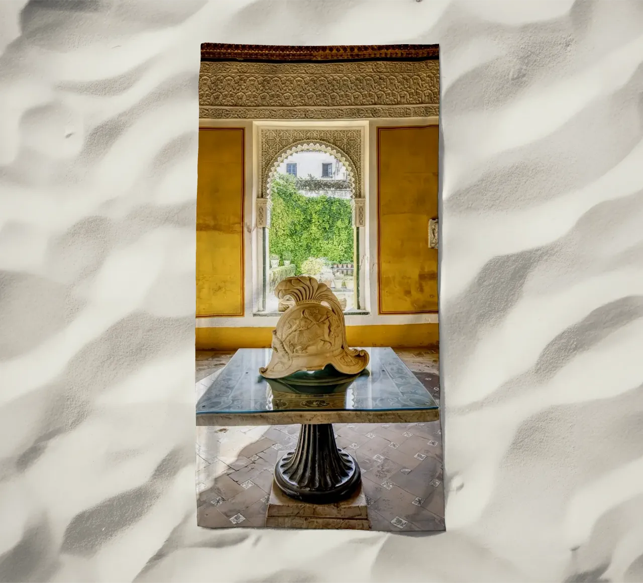 Interni storici con vista sul giardino telo mare da Bilderwelt - Kunst für die Wand