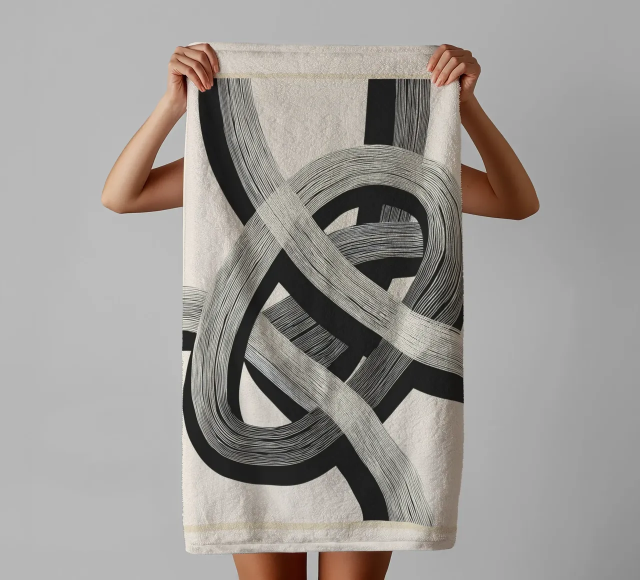 Interwoven Lines Abstract Art 1 asciugamano da bagno da Nadjaa