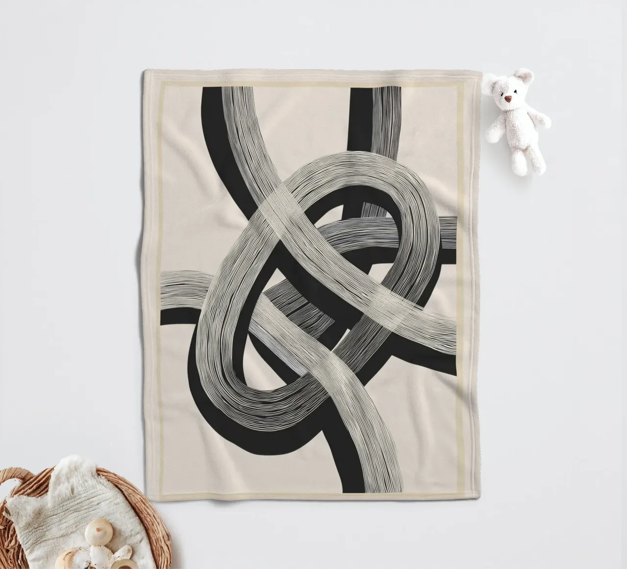 Interwoven Lines Abstract Art 1 coperta in pile da Nadjaa