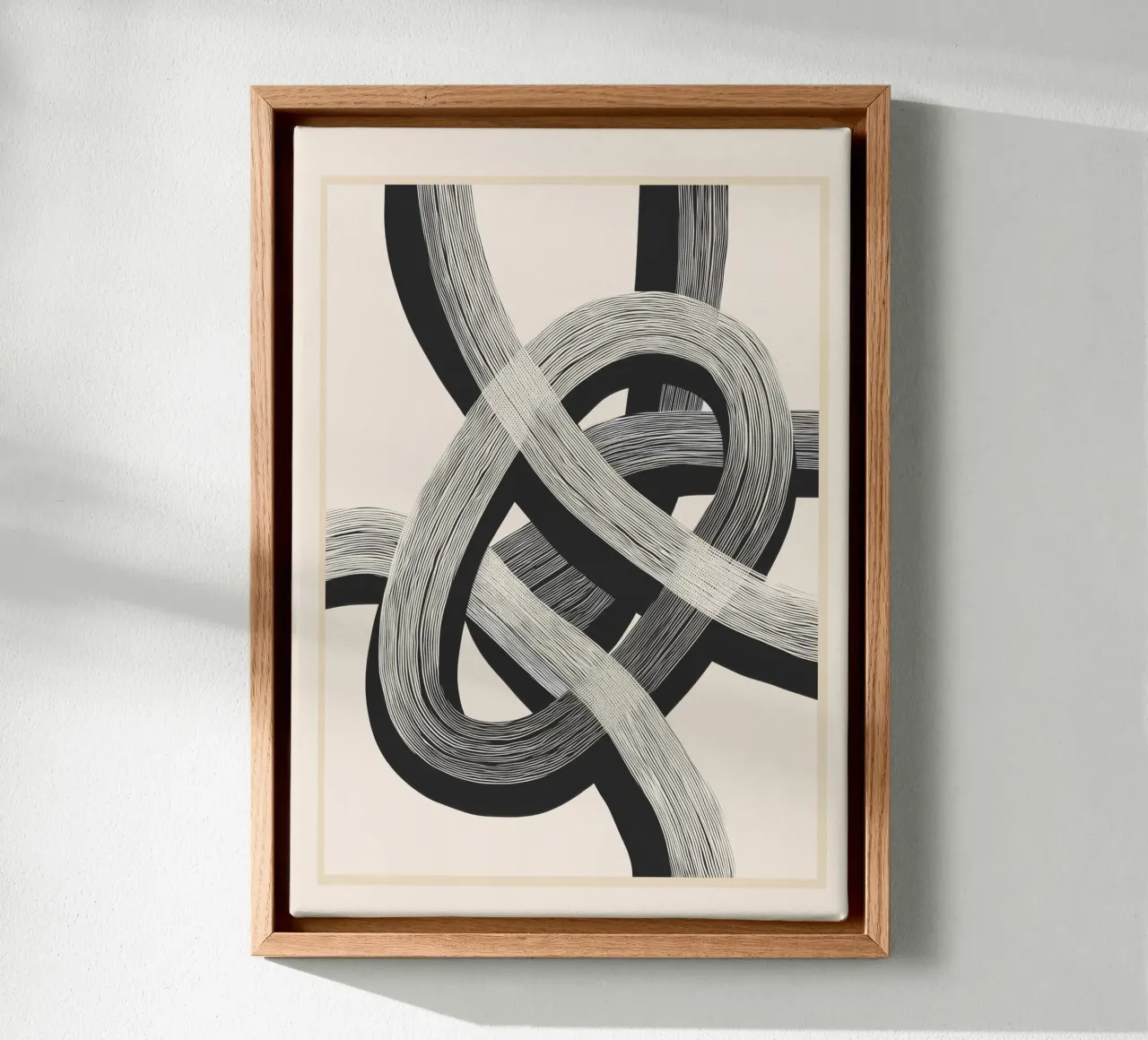 Interwoven Lines Abstract Art 1 tela con Cornice a cassetta da Nadjaa