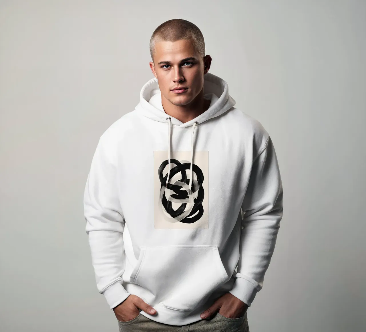 Interwoven Lines Abstract Art 2 felpa con cappuccio da Nadjaa