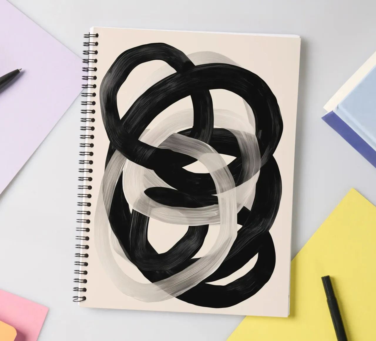 Interwoven Lines Abstract Art 2 diario ad anelli da Nadjaa