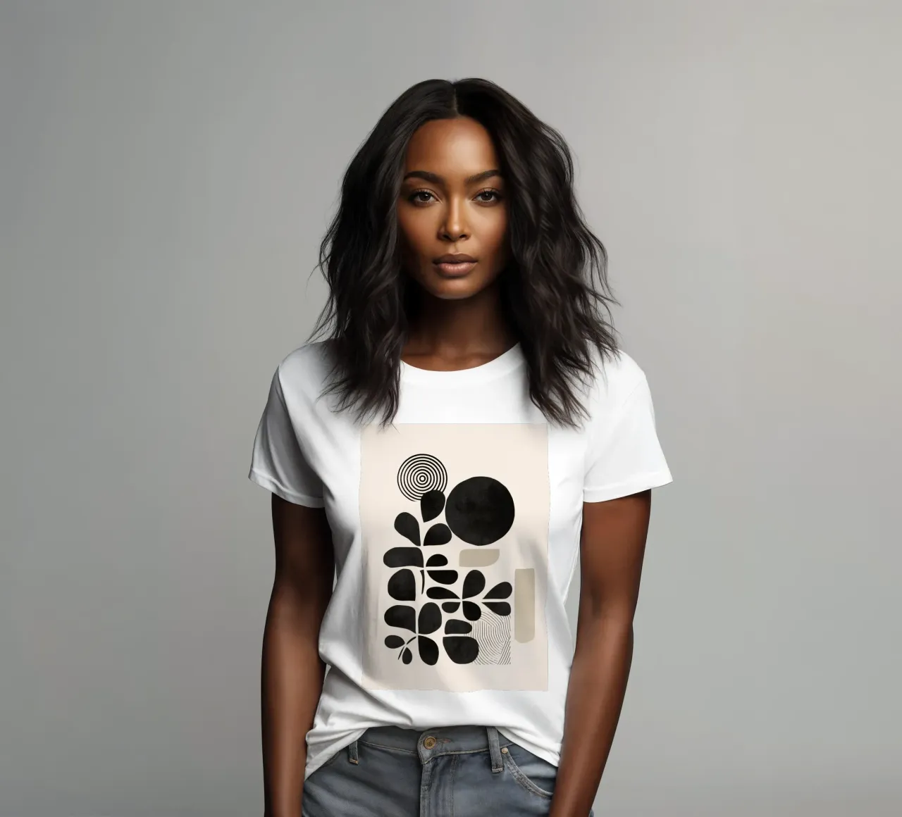 Modern Botanicals – Abstract Minimalist Shapes t-shirt da donna da Nadjaa