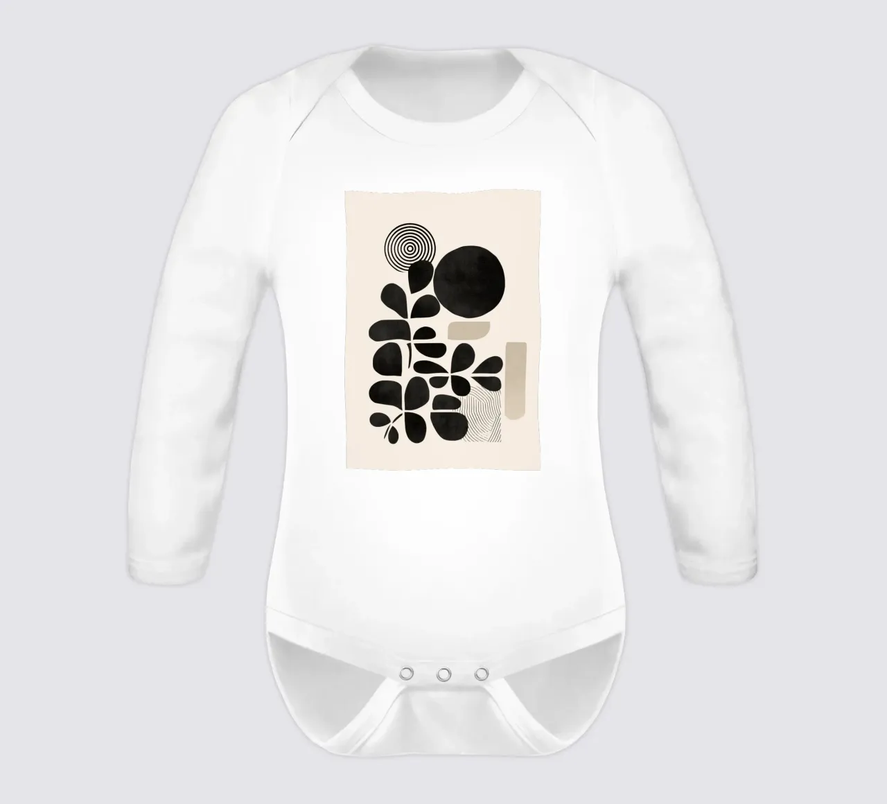 Modern Botanicals – Abstract Minimalist Shapes body neonato maniche lunghe da Nadjaa