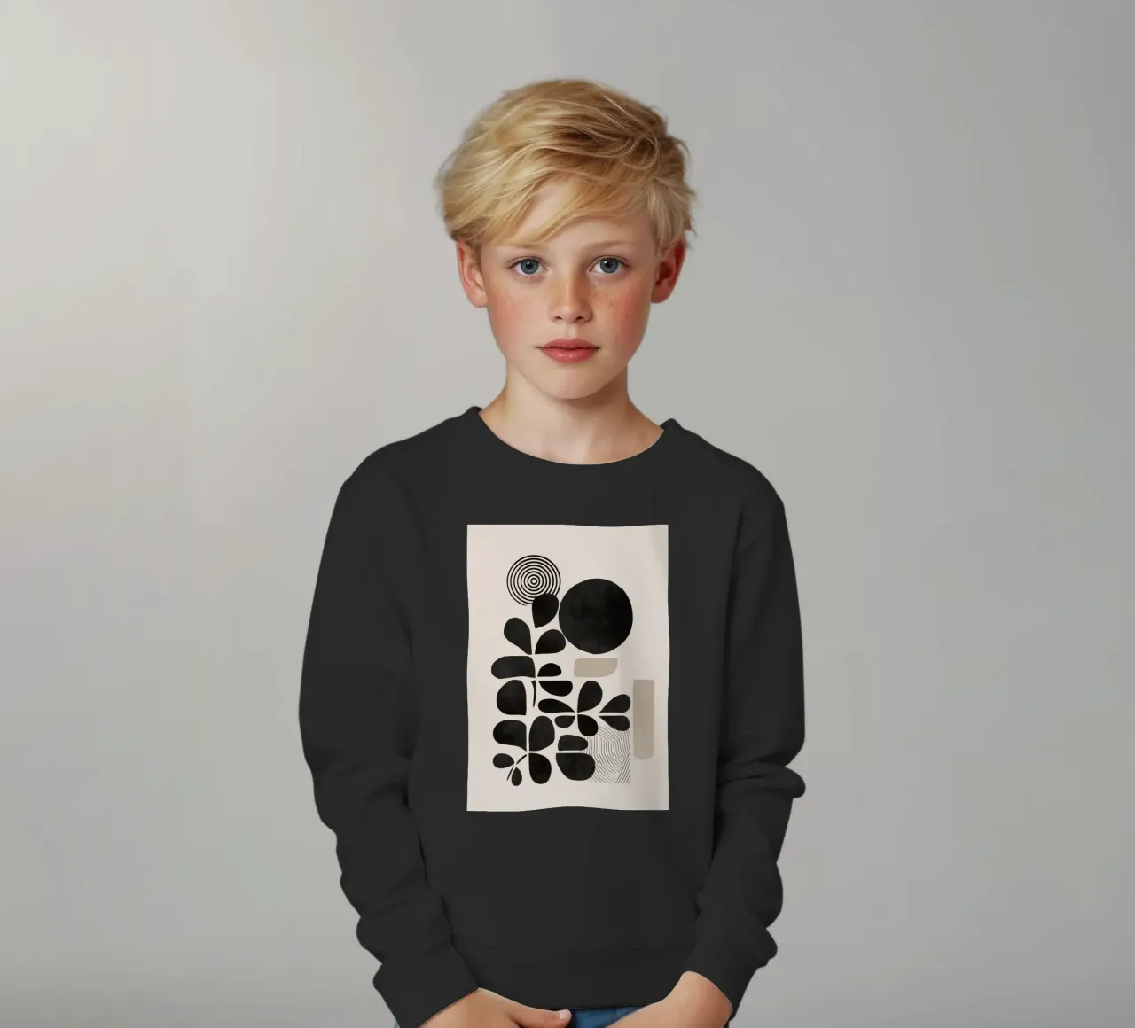 Modern Botanicals – Abstract Minimalist Shapes felpa bambino da Nadjaa