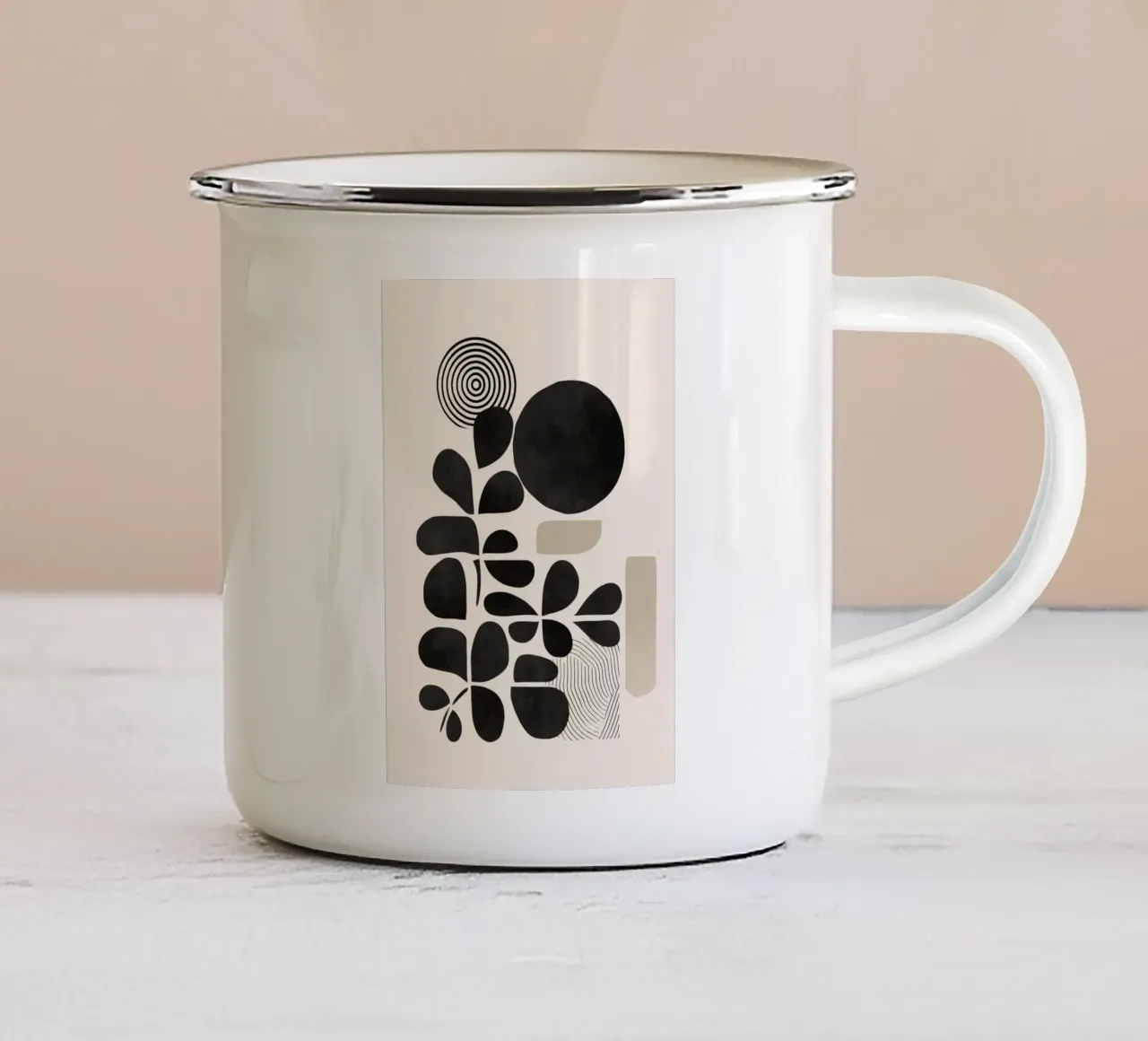 Modern Botanicals – Abstract Minimalist Shapes tazza in smalto da Nadjaa