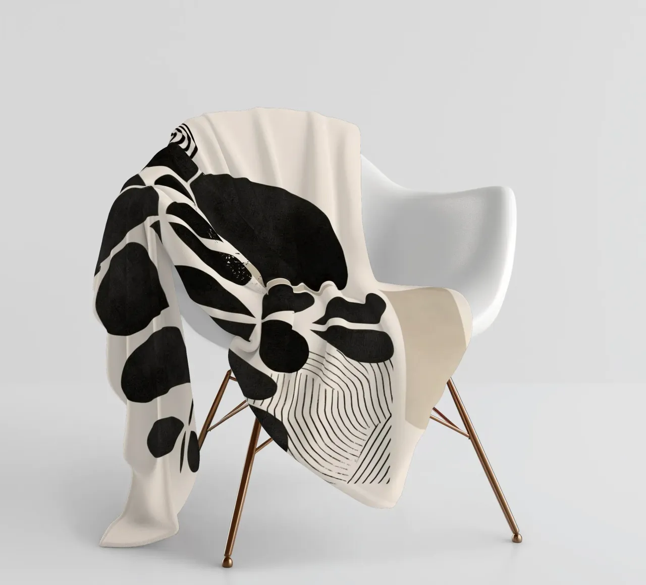 Modern Botanicals – Abstract Minimalist Shapes coperta in pile da Nadjaa