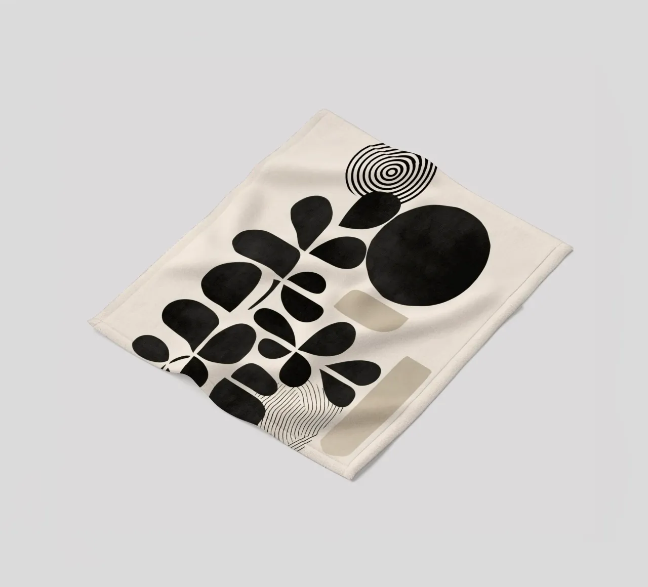Modern Botanicals – Abstract Minimalist Shapes coperta in pile da Nadjaa