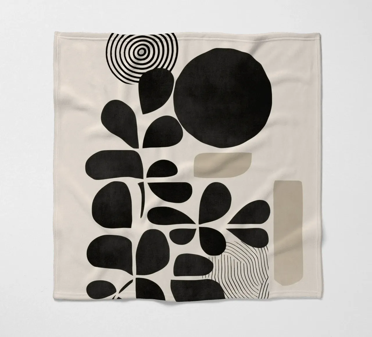 Modern Botanicals – Abstract Minimalist Shapes coperta in pile da Nadjaa