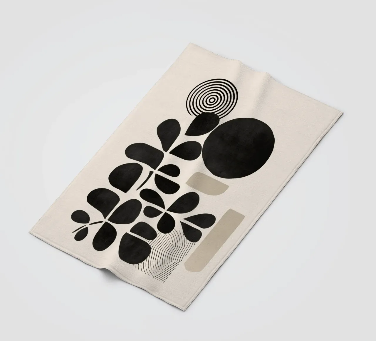 Modern Botanicals – Abstract Minimalist Shapes coperta in pile da Nadjaa