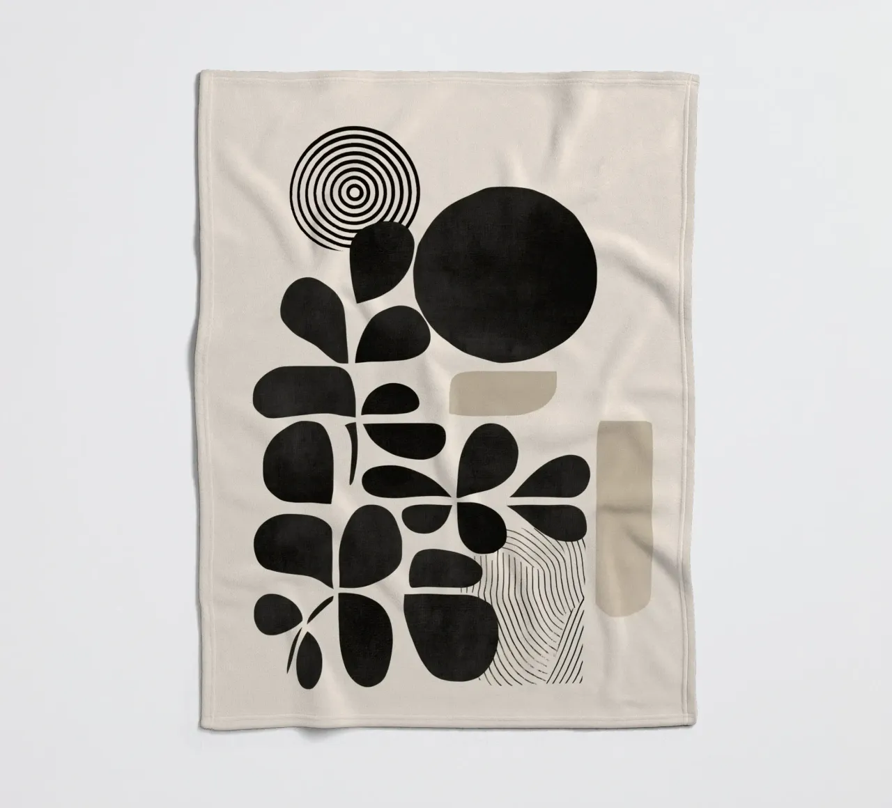 Modern Botanicals – Abstract Minimalist Shapes coperta in pile da Nadjaa