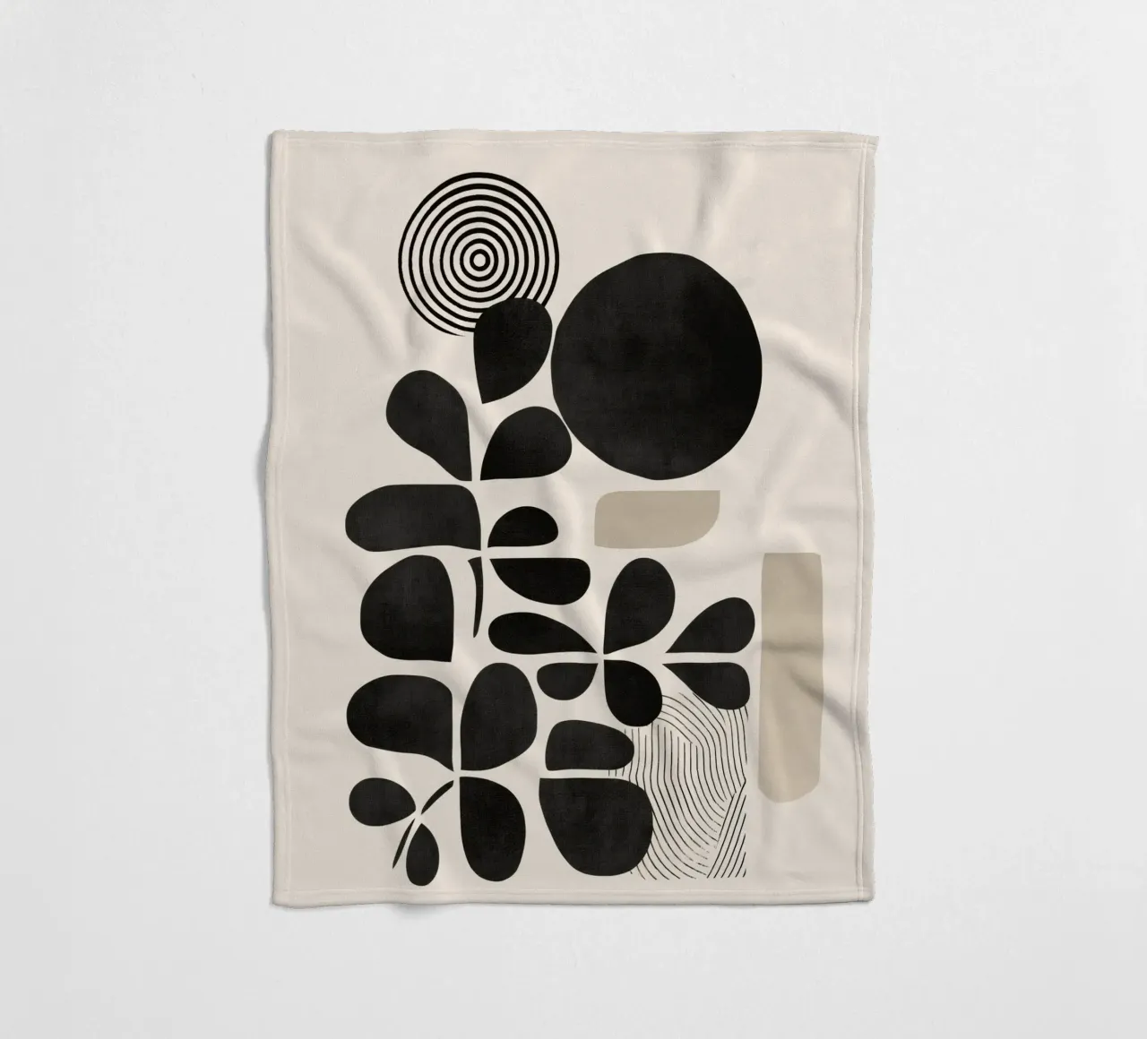 Modern Botanicals – Abstract Minimalist Shapes coperta in pile da Nadjaa