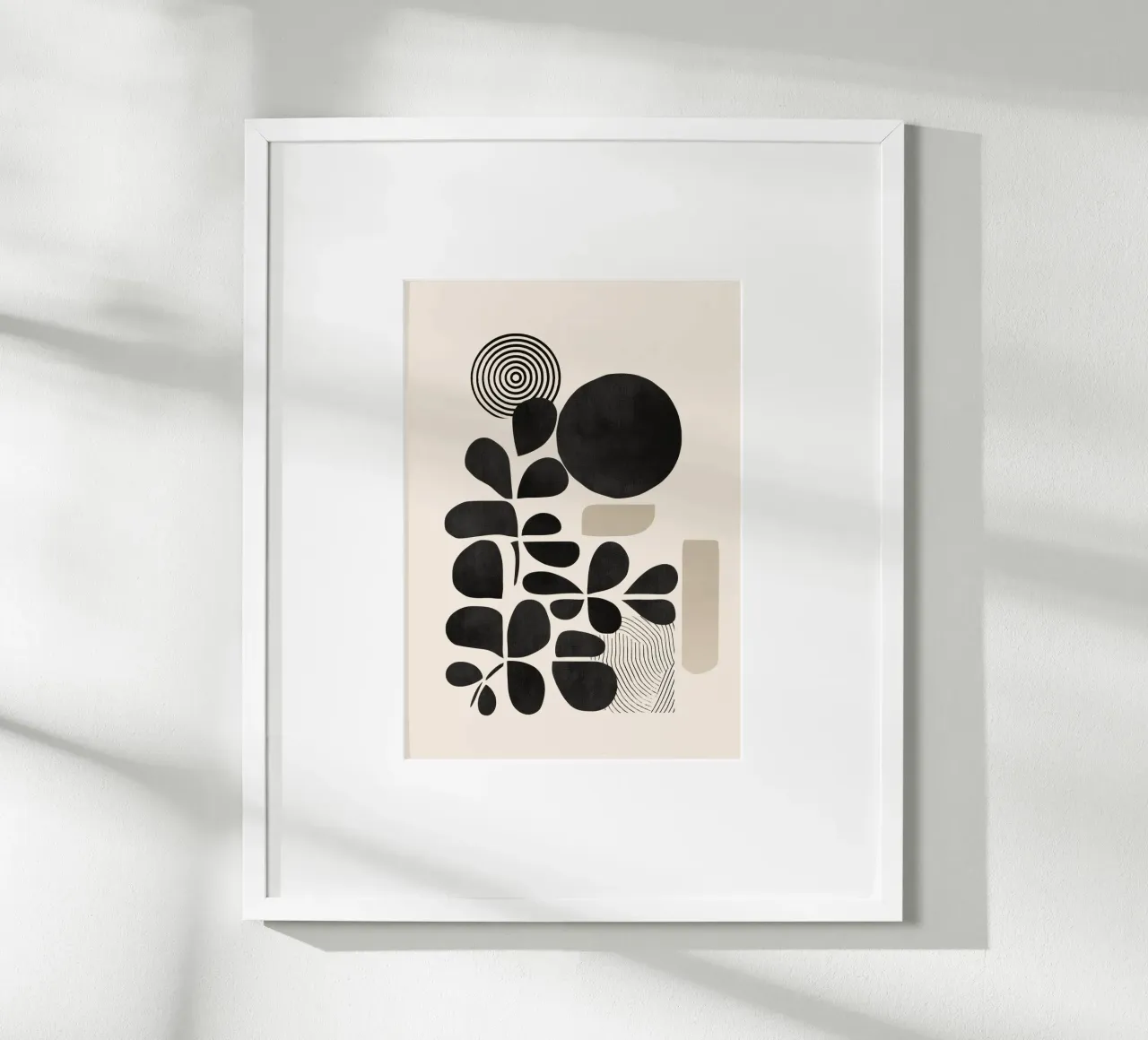 Modern Botanicals – Abstract Minimalist Shapes poster con telaio in alluminio da Nadjaa
