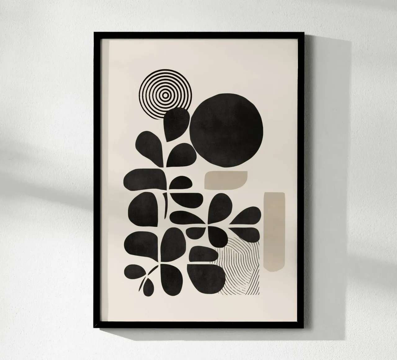 Modern Botanicals – Abstract Minimalist Shapes poster con telaio in alluminio da Nadjaa