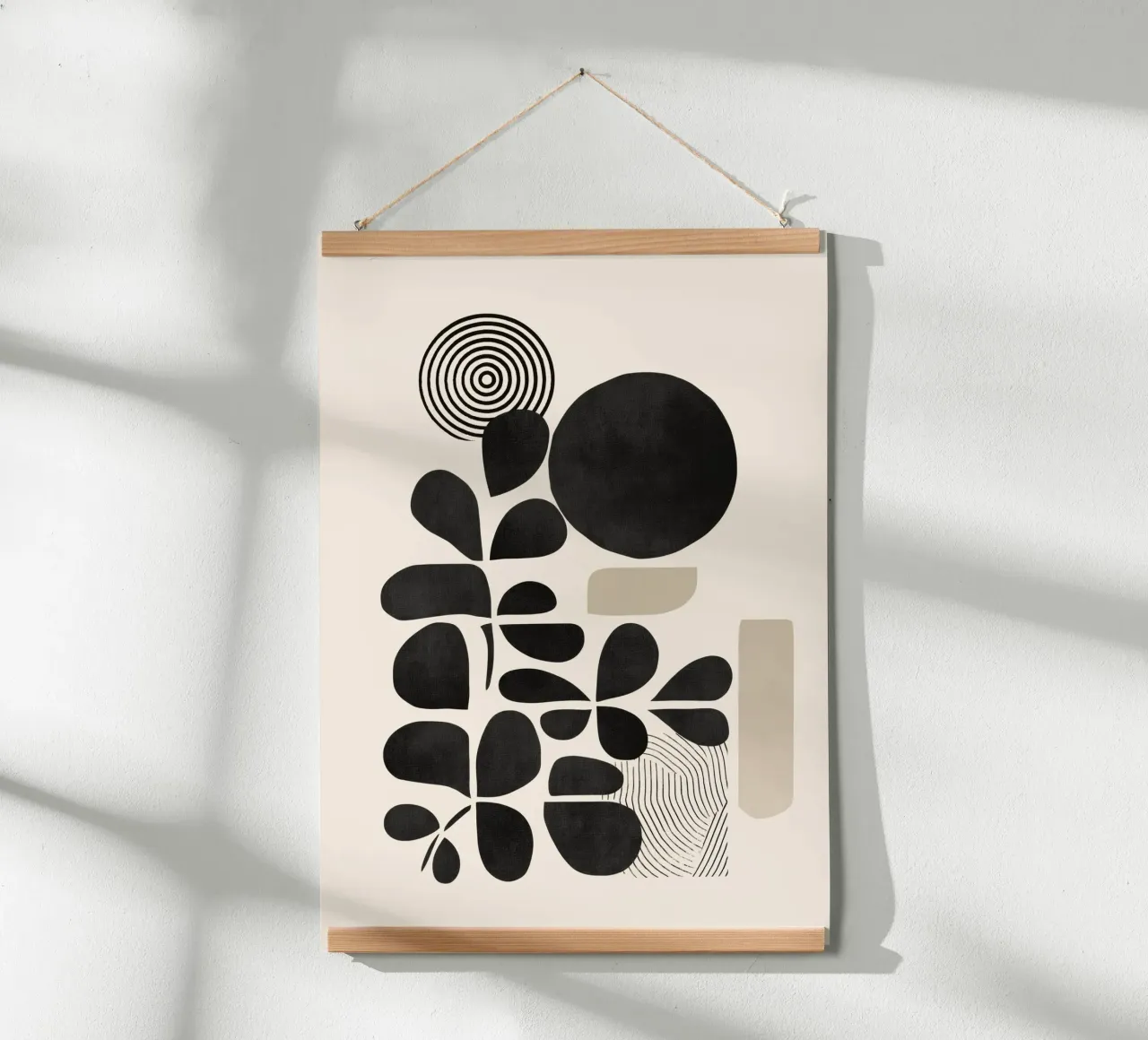Modern Botanicals – Abstract Minimalist Shapes poster con telaio in alluminio da Nadjaa