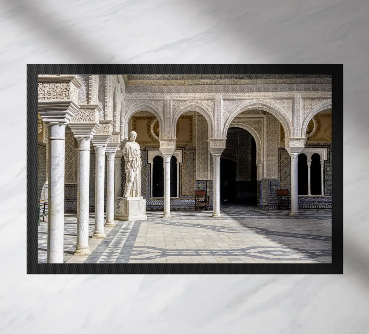 Mudéjar-Innenhof der Casa de Pilatos doormat by Bilderwelt - Kunst für die Wand