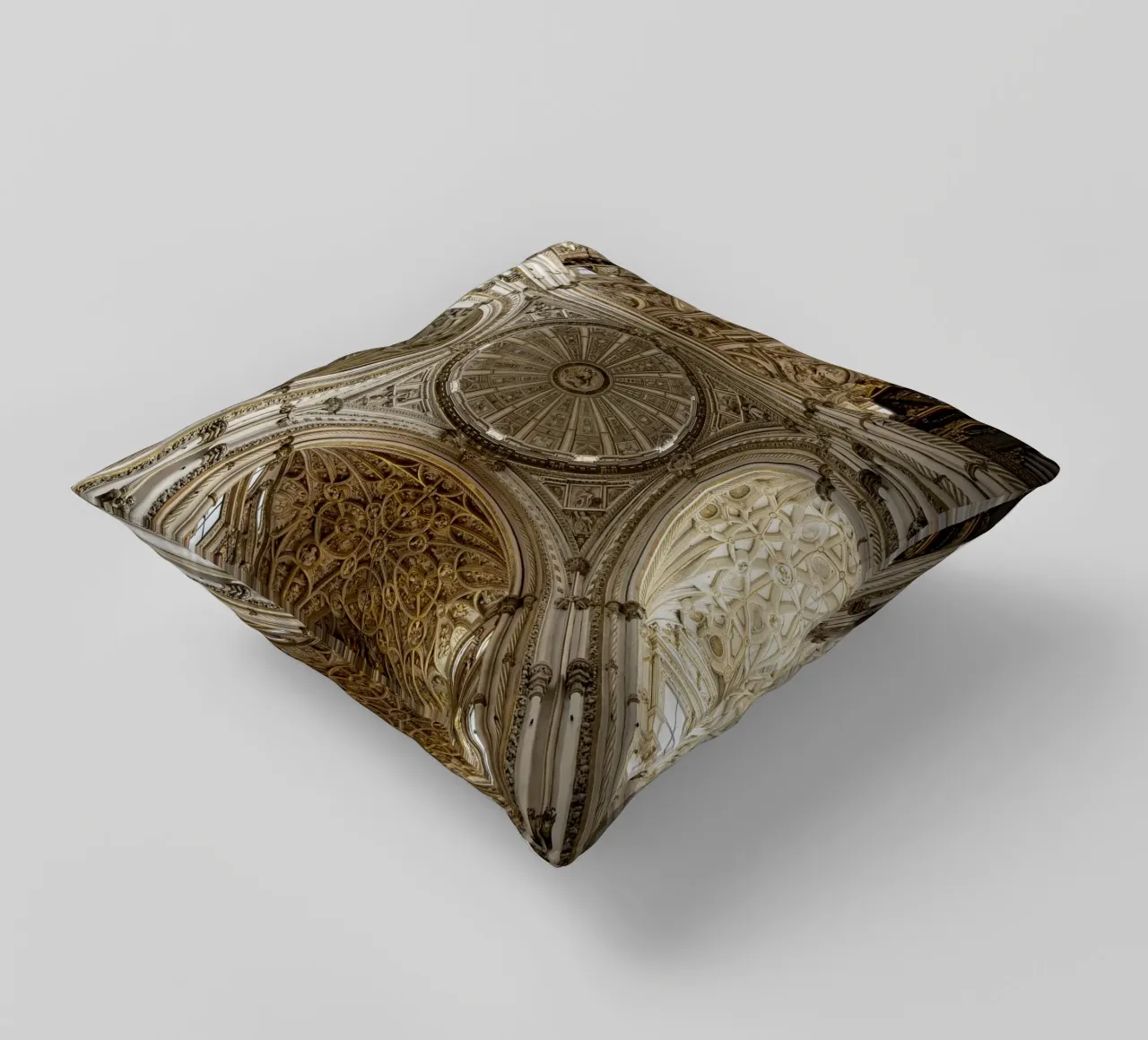 Gothic vault with lighting in Córdoba decorative cushion by Bilderwelt - Kunst für die Wand