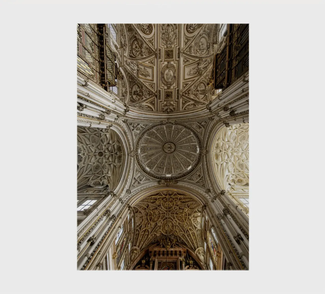 Gothic vault with lighting in Córdoba notebook by Bilderwelt - Kunst für die Wand