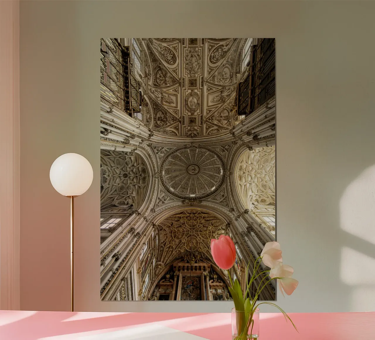 Gothic vault with lighting in Córdoba hahnemühle by Bilderwelt - Kunst für die Wand