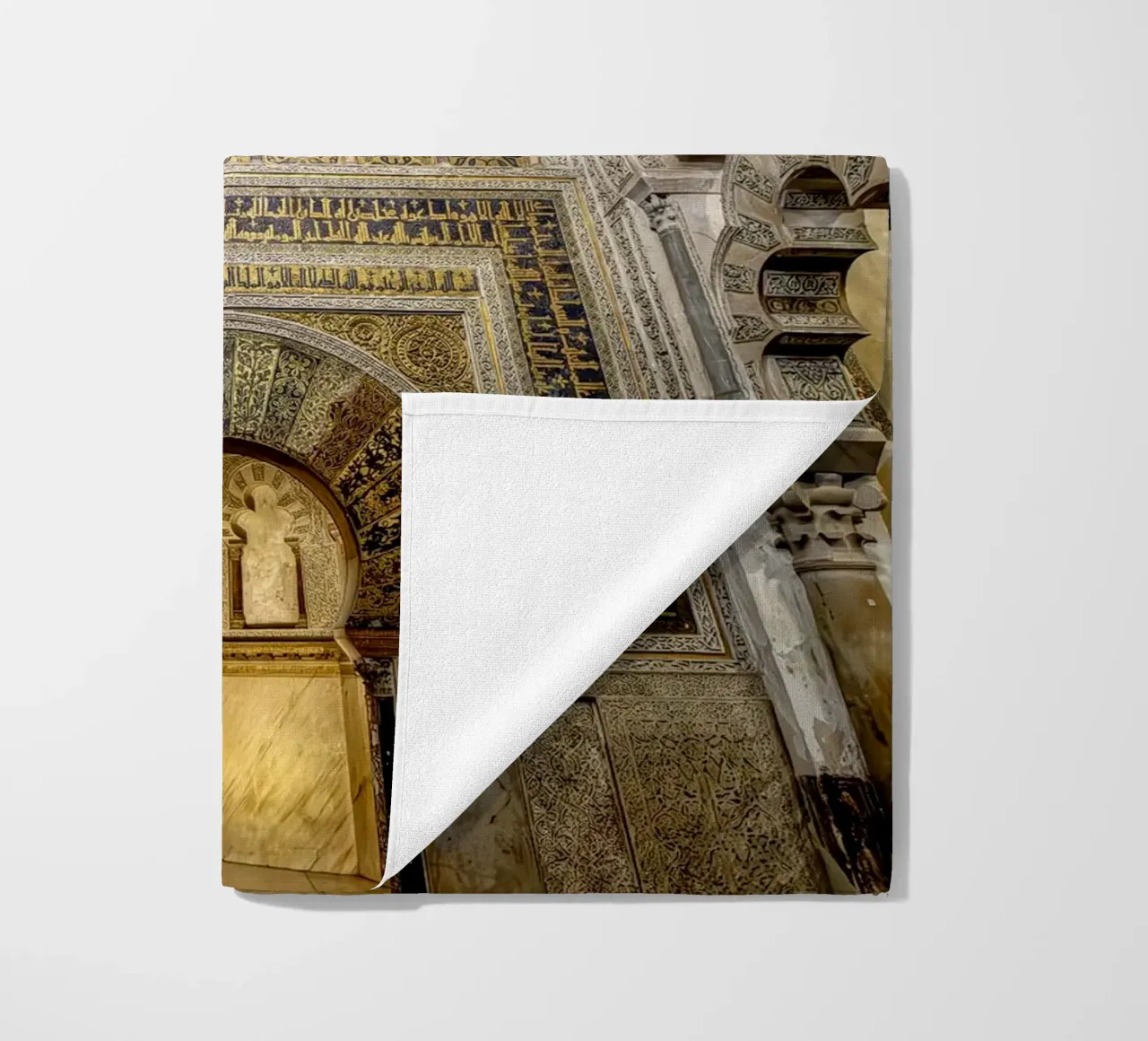 Gate portal and Moorish vault in Córdoba beach towel by Bilderwelt - Kunst für die Wand