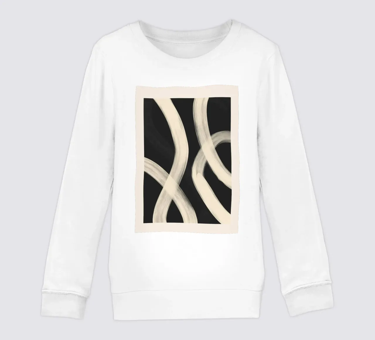 Black and White Abstract Line Art No. 1 felpa bambino da Flow Line