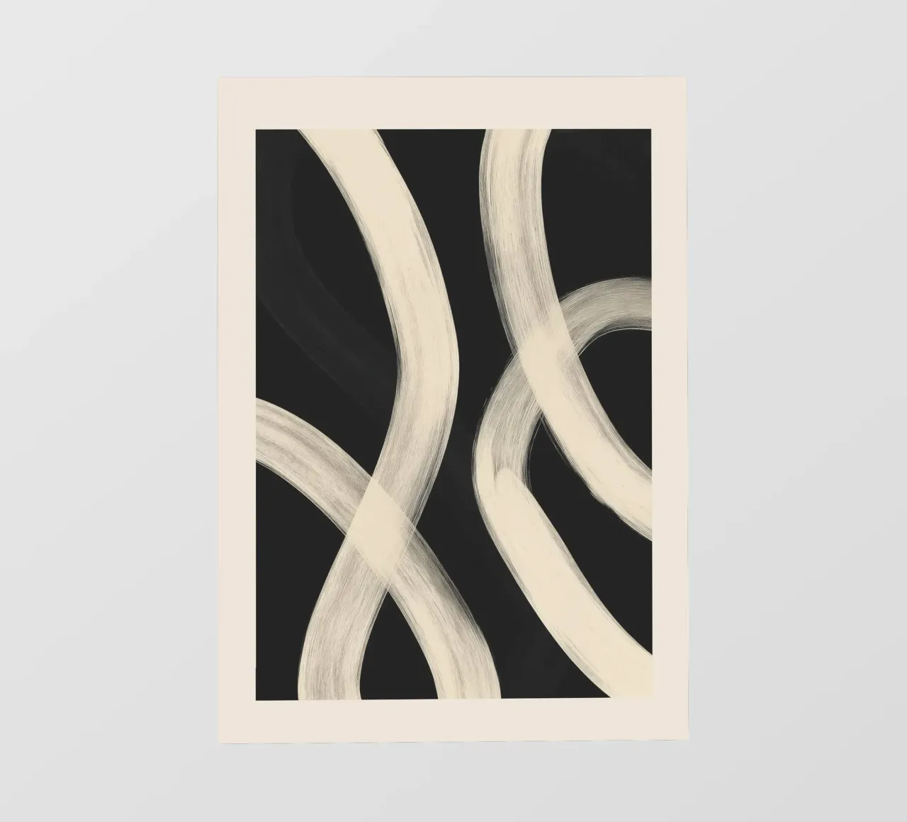 Black and White Abstract Line Art No. 1 pellicola backlit da Flow Line