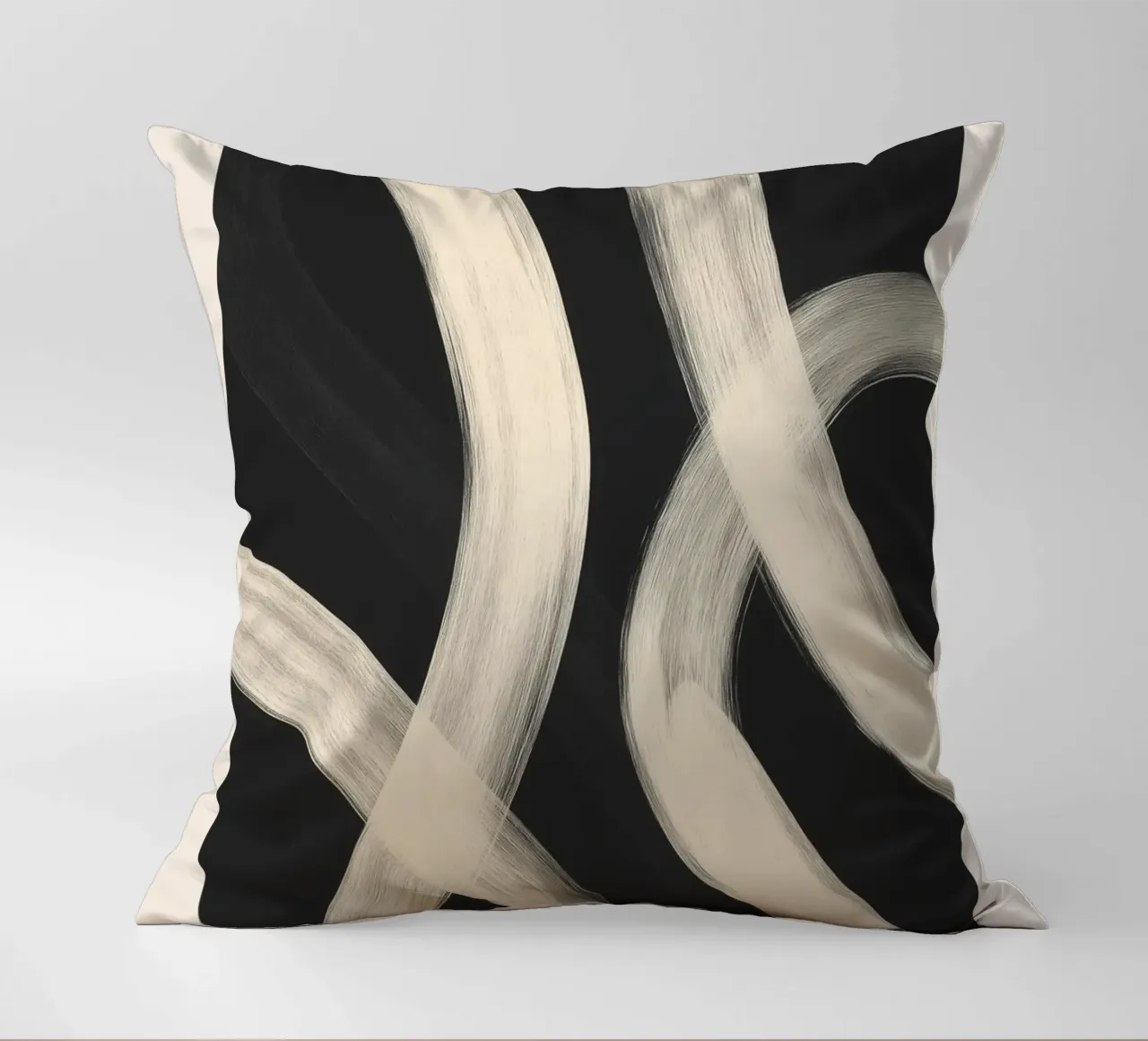 Black and White Abstract Line Art No. 1 cuscino da Flow Line