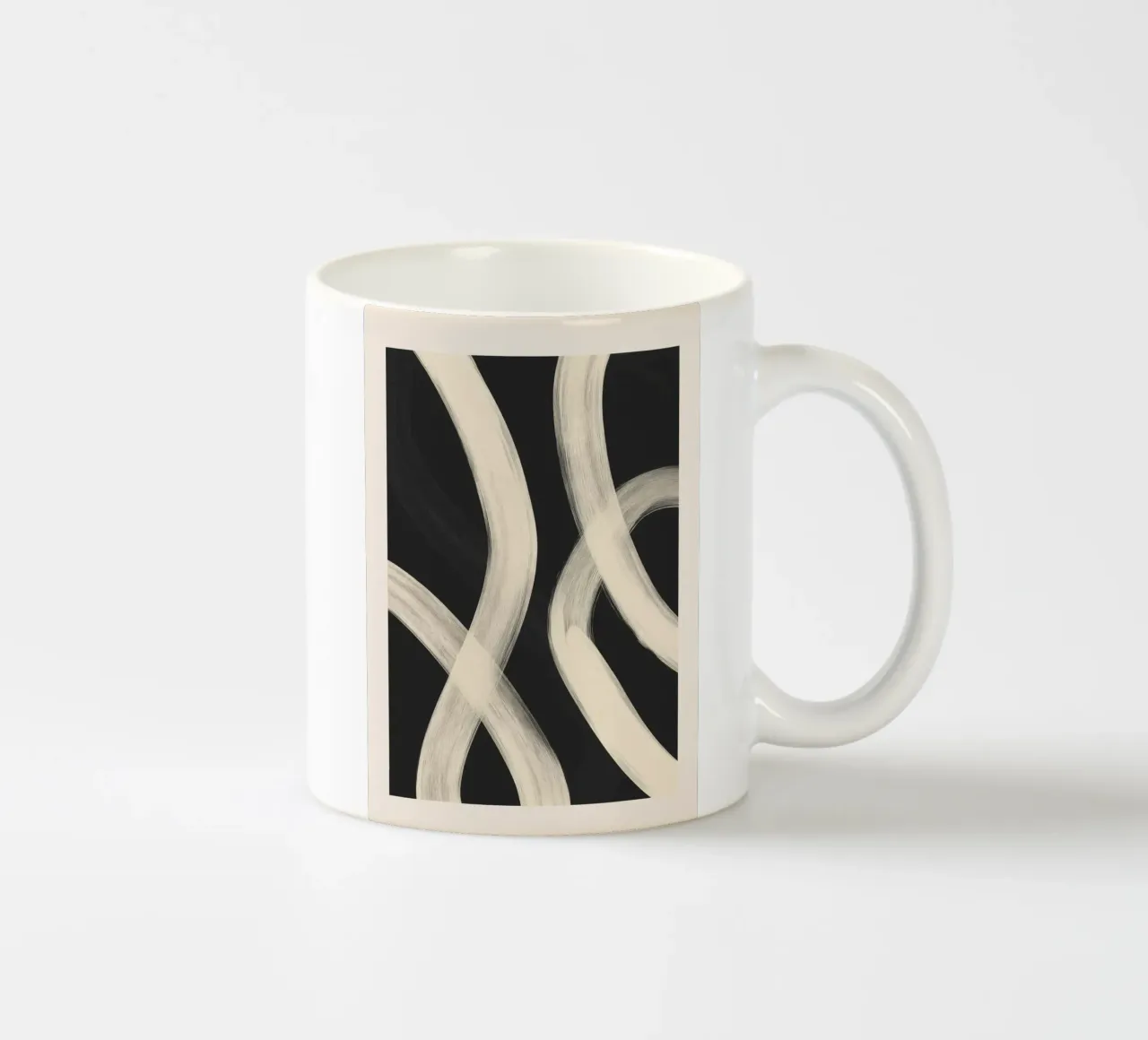 Black and White Abstract Line Art No. 1 tazza in ceramica da Flow Line