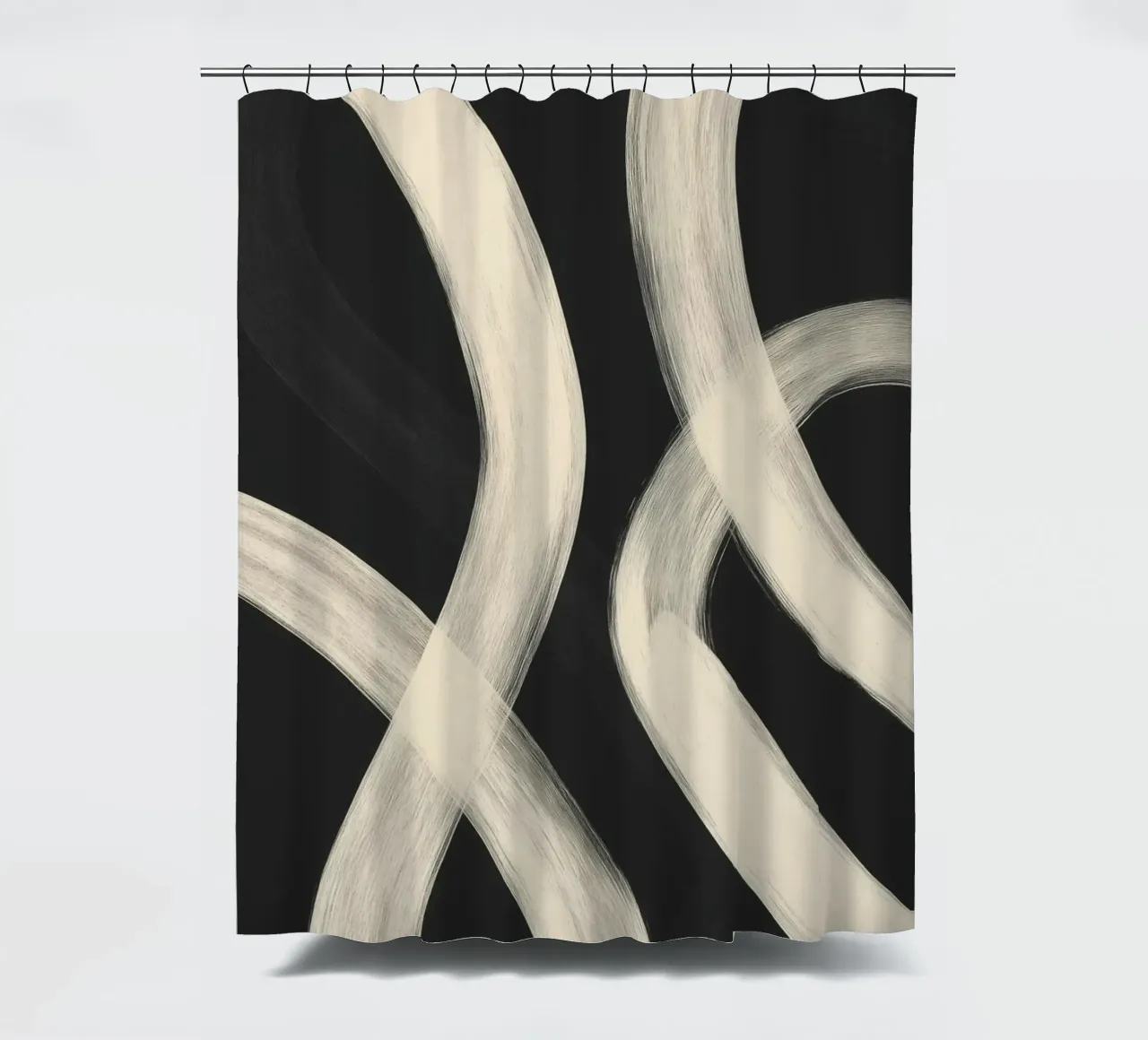 Black and White Abstract Line Art No. 1 tenda da doccia da Flow Line