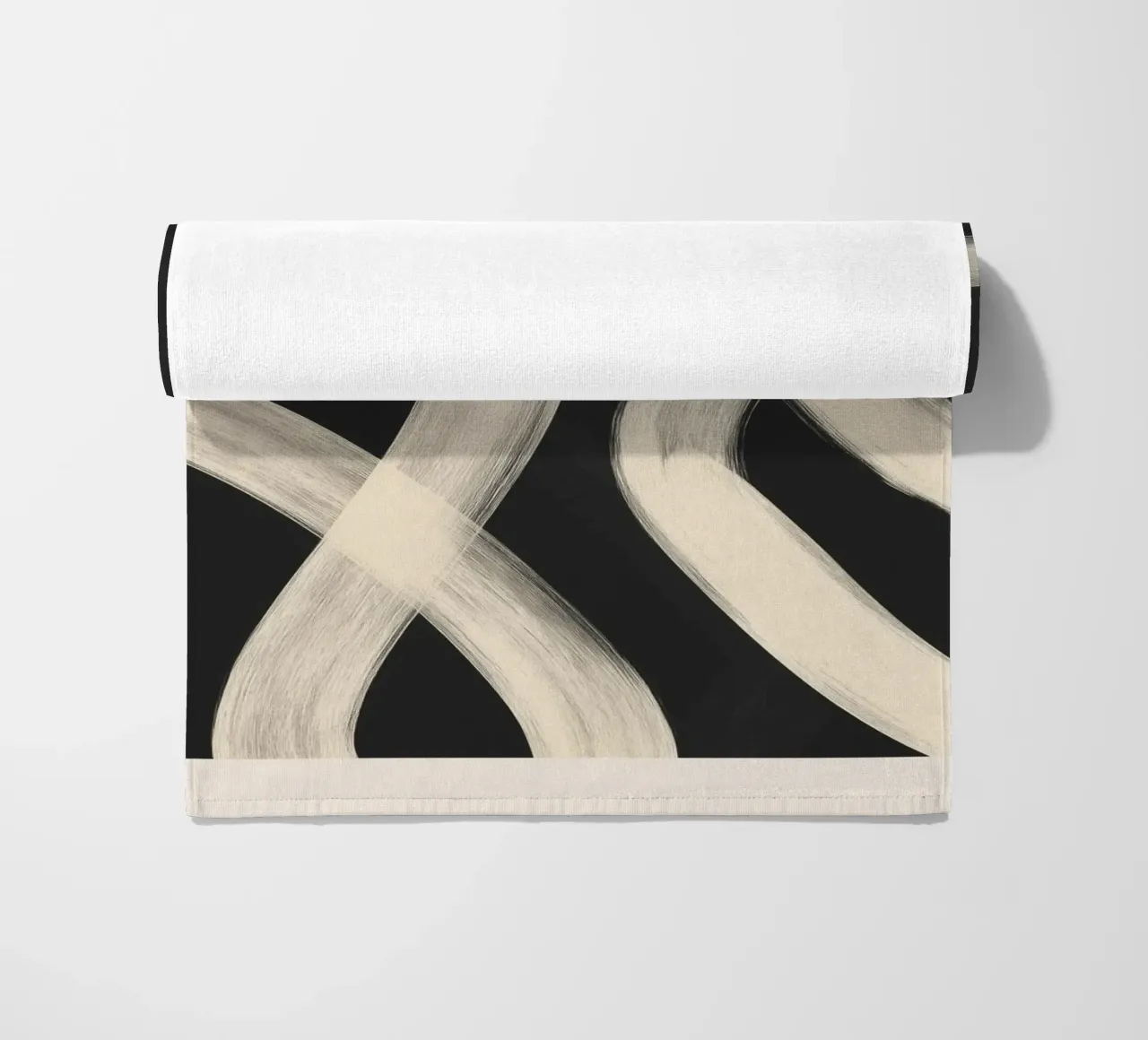 Black and White Abstract Line Art No. 1 telo mare da Flow Line