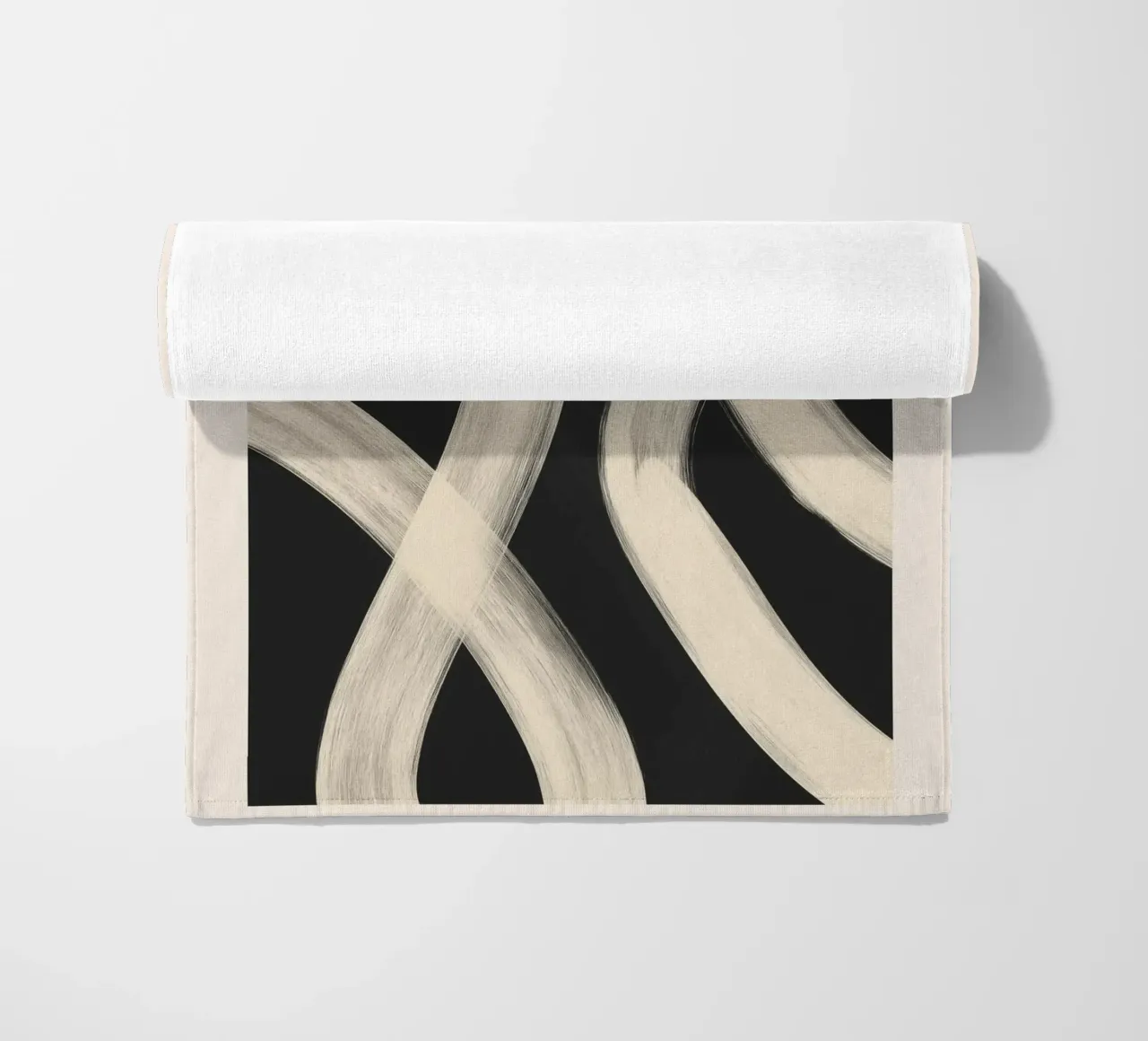 Black and White Abstract Line Art No. 1 telo mare da Flow Line